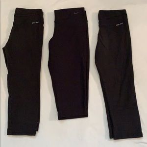 Girl’s Nike Leggings Capri Size Medium Bundle of 3